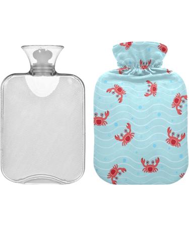 NAANLE Sea Wave Crabs Hot Water Bottle - 2L Transparent Heat Bottle for Back Pain Relief & Cold Therapy Hand & Foot Warmer - Buy Online on GoSupps.com