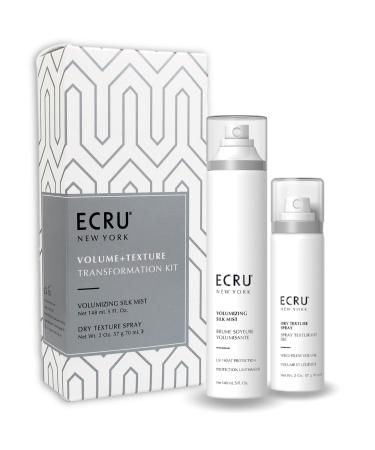 ECRU New York Volume & Texture Hair Transformation Kit | Volumizing Silk Mist 5 oz. + Dry Texture Spray 2 oz. Set of Two for Weightless Shine & Texture