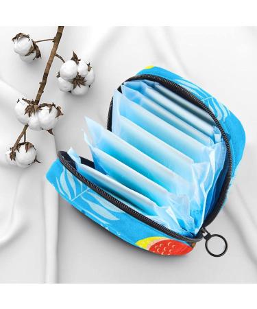 Menstruation Pad Bag with Zipper | Tropical Cacadus & Parrot Pattern | Women's Napkin & Tampon Collecting Bag - Buy Online on GoSupps.com