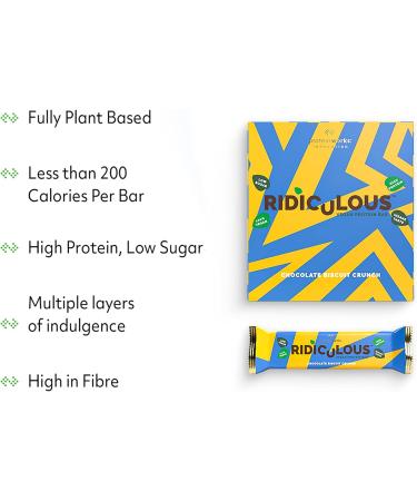 Protein Works Ridiculous Vegan Protein Bar | Award-Winning Plant-Based Snack | High Protein Chocolate Biscuit Crunch | Palm Oil Free | 1 Bar - Buy Online on GoSupps.com