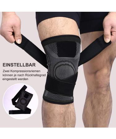 Adjustable Knee Support - 2 Piece Sports Knee Sleeve for Men & Women | Relieves Pain from Meniscal Tear Arthritis & Tendon Inflammation - Ideal for Running Climbing & Weightlifting (Black L) - Buy Online on GoSupps.com