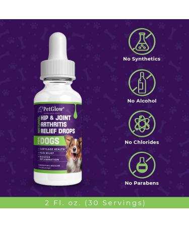 Petglow Natural Hip & Joint Arthritis Relief Drops with Curcumin & Boswellia Homeopathic Anti-Inflammatory Formula for Dogs Cats & Horses Supports Flexibility Comfort & Mobility Naturally - Buy Online on GoSupps.com