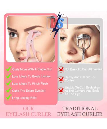 Kotkiddy Eyelash Curler Pink Eyelash Curler with 2 Silicone Refill Pads Premium Eyelash Curler Best Selling No Pinching or Pulling Eyelash Curler Makeup Tool - Buy Online on GoSupps.com