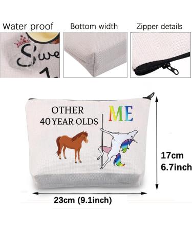 40th Birthday Cosmetic Bag Gift for Women - Stylish Beige Accessories for 40-Year-Olds - Buy Online on GoSupps.com