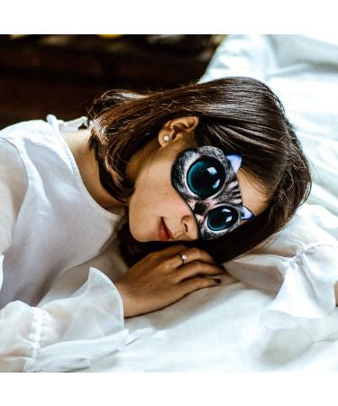 Cute 3D Animal Sleep Mask - Cat Dog Eyeshade for Kids Women Adults (American Shorthair) Green - Buy Online on GoSupps.com