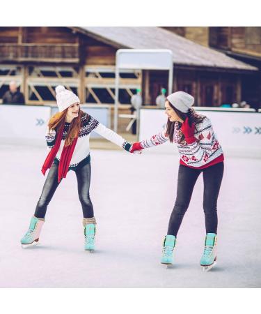 LIKU Ice Skates for Girls and Women - Indoor/Outdoor Lace-Up Figure Skates in Pink & Blue - Kid to Adult Sizes 1-2 - Buy Online on GoSupps.com