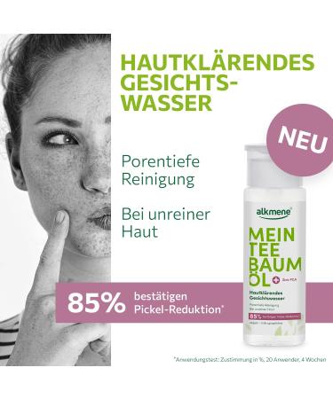 Alkmen Tea Tree Oil Facial Water 2x150ml - Natural Vegan Toner for Pimple Reduction & Blemished Skin - Climate Neutral Formula - Buy Online on GoSupps.com