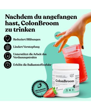 ColonBroom Psyllium Fiber Powder - Vegan Gluten-Free Sugar-Free 60 Portions for Healthy Digestion & Flatulence Relief - Buy Online on GoSupps.com