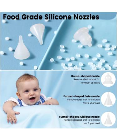 Electric Baby Nasal Aspirator | Rechargeable Nose Sucker for Toddler with 5 Suction Levels, Music & Light Soothing | 3 Silicone Tips Included - Buy Online on GoSupps.com