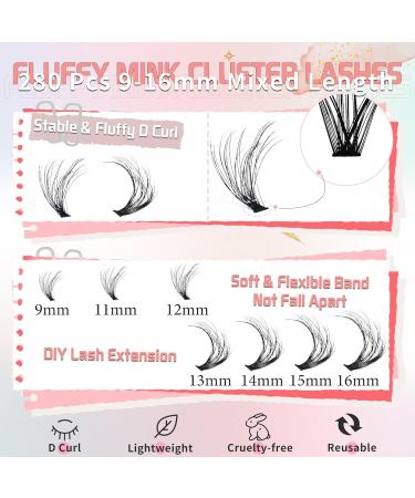 Buy 30D+40D Eyelash Extension Kit - 280PCS Cluster Lashes Bond & Seal Tweezers | DIY Wispy Individual Lashes by Anforlin - Buy Online on GoSupps.com