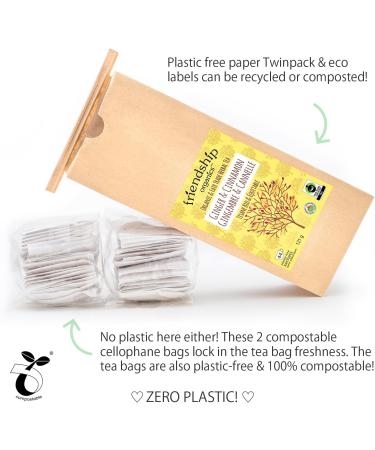 Friendship Organics Ginger Cinnamon Tea Bags Organic and Herbal Fair Trade 44 Count (Pack of 2) - Buy Online on GoSupps.com