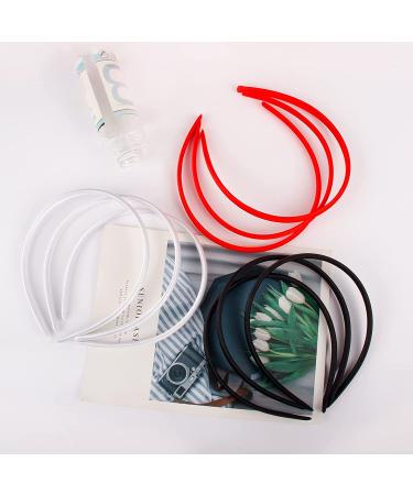 Zifengcer 20 PCS Black Satin Covered Headbands for Girls Women - DIY Craft Headbands - Thin Plastic Headbands for Christmas - Black - Buy Online on GoSupps.com