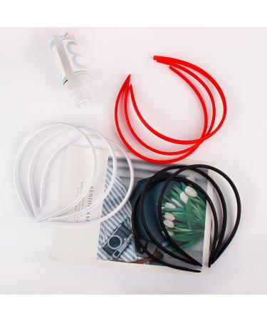 Zifengcer 20 PCS White Satin Covered Headbands for Girls & Women - DIY Craft Headbands for Christmas - Thin Plastic Headbands (White) - Buy Online on GoSupps.com