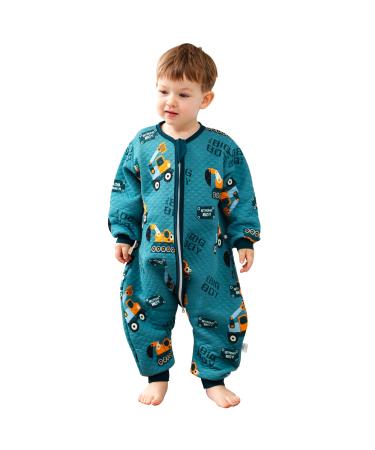 ZIGJOY Toddler Sleeping Bag 1.5 TOG Baby Sleep Bag with Feet 100% Cotton Sleep Sack All Year Round for 4-6T Baby Girl Boy Essentials Excavator 4-6 Years Excavator