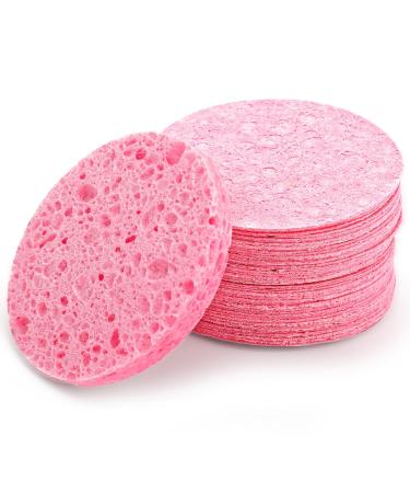 50 Compressed Facial Sponges - Reusable Natural Beauty Makeup Sponges for Daily Skin Care & Makeup Removal | Pink - Buy Online on GoSupps.com