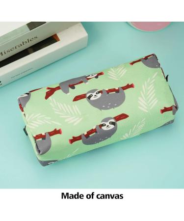 LParkin Coarse Linen Sloth Pencil Case | Versatile Makeup & Stationery Bag - Green - Buy Online on GoSupps.com
