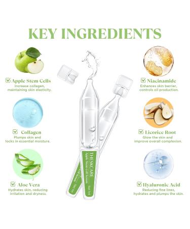 Buy Anti Aging Apple Stem Cell Serum Ampoule - Collagen Hyaluronic Acid & Niacinamide for Fine Lines & Wrinkles (30 Ampoules) | Rejuvenating & Hydrating Facial Serum - Buy Online on GoSupps.com