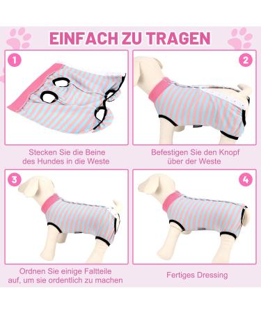 PatinaDrift Dogebody Wound Protection Suit for Dogs - Cone Alternative After Surgery (Pink/Blue Medium) - Buy Online on GoSupps.com