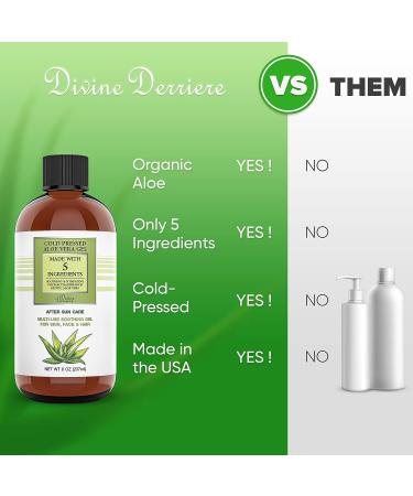 Divine Derriere Aloe Vera Gel - Soothing After Sun Care for Sunburn Relief - Made in USA (8 oz) - Buy Online on GoSupps.com