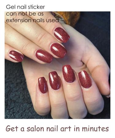 TrueShei Red Shimmer UV Gel Nail Foils | 20PC Self-Adhesive Nail Films | Stylish Gel Stickers & Gellack Wraps for Stunning Nails - Buy Online on GoSupps.com