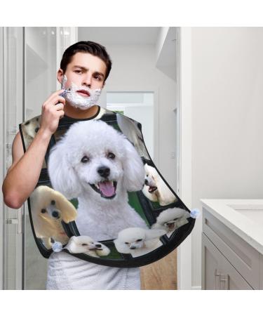 Poodle Dog Beard Bib Hair Catcher For Men Shaving Men Beard Apron Gift For Fathers Day/Anniversary/Valentines Day/Christmas One Size