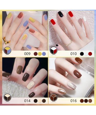 Prreal Solid Gel Nail Polish 3 In 1 Nail Polish Solid Gel with Brush 3 Colours Cream Pudding Gel Nail Polish For Nail Studio Nail Art Starter Nail Art Design Salon At Home#9 - Buy Online on GoSupps.com