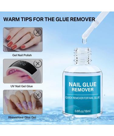 Nail Glue Remover for Press On & Acrylic Nails - Gentle Formula with Vitamin E - 18ml - Easy Removal for Fake Nails - Buy Online on GoSupps.com