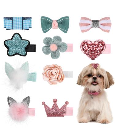 10 Pcs Small Dog Hair Clips Dog Hair Bows Puppy Hair Barrettes Pet Hair Accessories Puppy crown accessories flower accessories heart accessories Hairpin Cat Topknot Beauty Accessories(Ten Styl - Buy Online on GoSupps.com