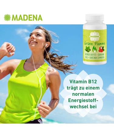 Madena Green Flame | High Dose Green Coffee Extract Garcinia Cambogia & Guarana | 100 Capsules for Weight Loss - Buy Online on GoSupps.com