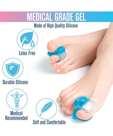 Roser Rose Hallux Toe Spreader - 8 Pieces Gel Separator for Bunion & Hammer Toe Correction | Silicone Hallux Valgus Relief (Blue) - Buy Online on GoSupps.com