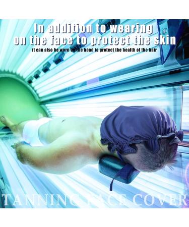 UV Protection Tanning Face Mask & Hair Cap Set for Women - Blue/Pink - 4 Pieces | Salon Quality - Buy Online on GoSupps.com