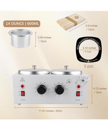 DaizySight Double Wax Warmer for Painless Hair Removal Professional Beauty Salon Wax Heater Pot for Women Men Domestic with Adjustable Temperature Set 220V (Double Pots) - Buy Online on GoSupps.com