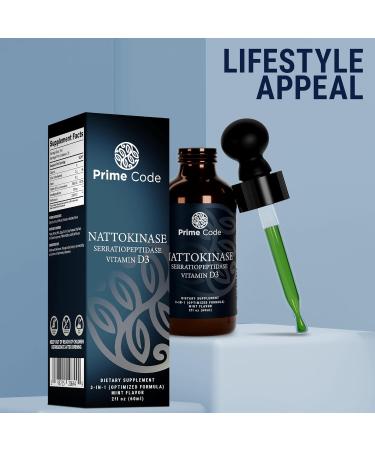 Prime Code nattokinase Supplement | serratiopeptidase and nattokinase Supplements | Nattokinase Liquid Drops| natto Liquid | Serratiopeptidase | High Absorption | Non-GMO | Gluten-Free - Buy Online on GoSupps.com