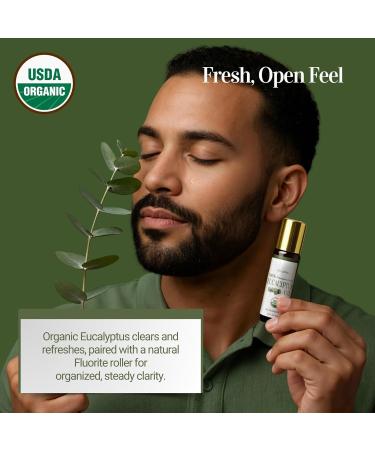 BodyJ4You Tea Tree + Eucalyptus Essential Oil Roll On Duo - 100% USDA Organic MCT Coconut Oil - Black Obsidian and Fluorite Stone Rollers - Spots Cuticles Feet Scalp - Breathwork Temples Chest Wrist - - Buy Online on GoSupps.com