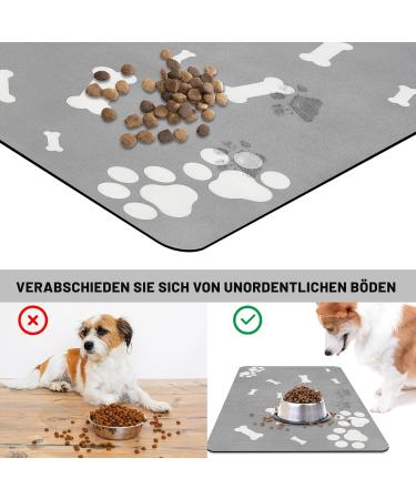 Buy Non-Slip Dog Bowl Underlay - Super Absorbent Quick-Drying Fodder Mats for Pets | 60x40cm Light Gray Cat & Dog Feeding Pad - Buy Online on GoSupps.com