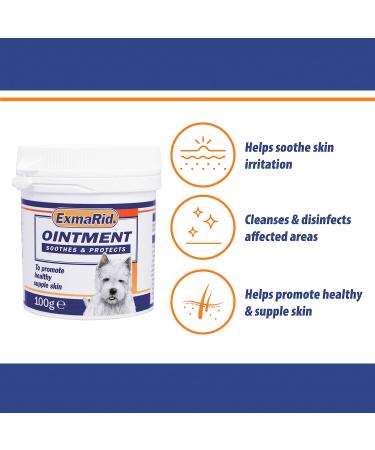 Exmarid Ointment for Dogs - Itchy Dog Skin Relief Helps Soothe Itchy and Dry Skin Irritation Cleanses and Disinfects (100g) - Buy Online on GoSupps.com