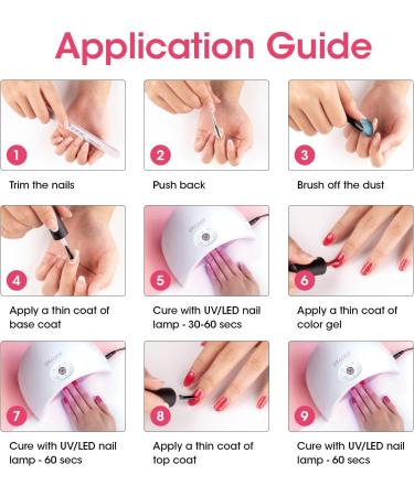 Gellen Gel Nail Polish Kit - 6 Stunning Colors Baby Pink Burgundy Rose Red Glitter Silver Gel Polish Set White Glitter Gel Polish Soak Off LED Gel Polish for Women Pageant Queen - Buy Online on GoSupps.com