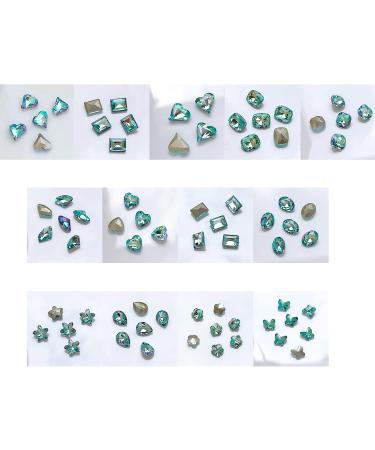 FEIlei 10x/Set Butterfly Nail Rhinestones Square Nail Charms DIY Hearts Nail Art Charms - Buy Online on GoSupps.com