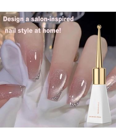 Cat Eye Gel Nail Polish 1Pc Jelly Nude Glitter Pink Magnetic Nail Polish with Magnet Soak-Off UV LED Holographic Gel Polish Sparkly Cat Eye Gel Polish for Nail Art Manicure Salon DIY at Home - Buy Online on GoSupps.com