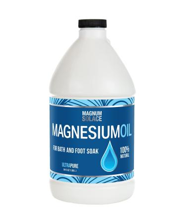 Pure Magnesium Oil - Bulk Size 64 oz - for Use with Magnesium Bath Flakes for Soaking or Refilling Magnesium Oil Spray 64 Fl Oz (Pack of 1)