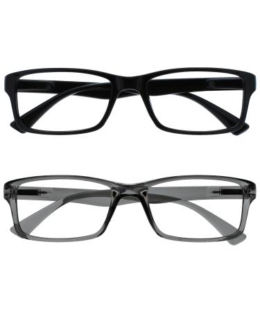 Opulize Unisex PEP Reading Glasses (Pack of 3) +1.50 Diopters Black / Grey