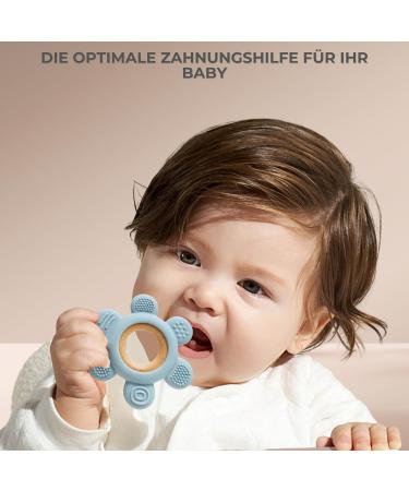 Caja Bei ring Baby | Zahnungshilfe Bitering Flower | Silicone Baby Accessories for 3+ Months - Coffee - Buy Online on GoSupps.com