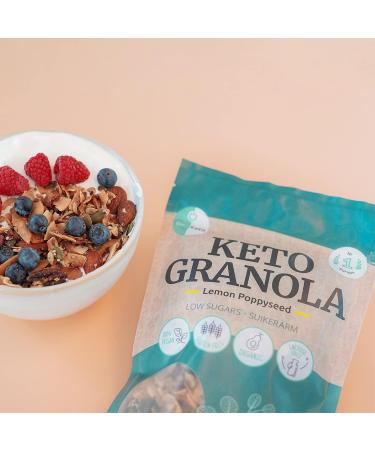 GoKeto BIO Keto Granola Lemon Poppyseed 290g Low Carb Keto Muesli for a delicious keto breakfast with coconut chips nuts fruits sunflower seeds & pumpkin seeds vegan glutenfree - Buy Online on GoSupps.com