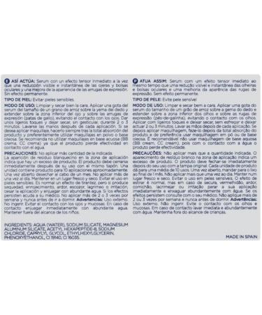 Sisbela Reafirm Instant Reducing Serum for Bags and Dark Circles - Box of 5 units of 2 ml (10 ml). Deliplus. Avoid sensitive skin - Buy Online on GoSupps.com