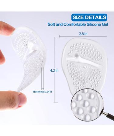 Metatarsal Pads for Foot Pain Relief - Soft Gel Ball of Foot Cushions for Men & Women | 4 Pairs Clear (4.2 x 2.8 - Buy Online on GoSupps.com