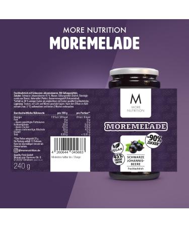 Buy MORE NUTRITION Moremelade Blackcurrant 4 x 240g - Light Fruit Spread | International Shipping - Buy Online on GoSupps.com