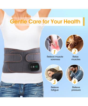 Tebi USB Heated Hip Belt - Infrared Heat Waist Massage Device for Back & Abdominal Pain Relief - Hot Compress & Lumbar Support - Buy Online on GoSupps.com