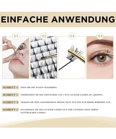 Eyelashes Individual Quewel D Curl 8mm Clusters - DIY Eyelash Extensions for Makeup (Sparkle-D-8mm) | 1 Pack - Buy Online on GoSupps.com