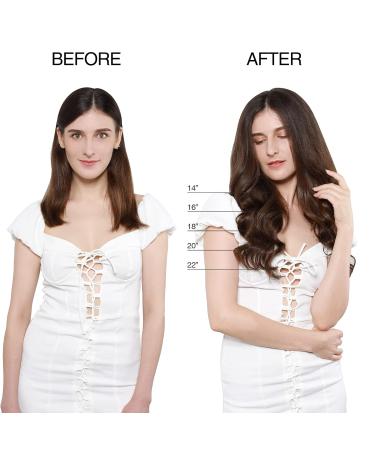 Doores Chocolate Brown Real Hair Extensions 55cm 22 Inch - Seamless 110g Remy Human Clip-Ins - Thick Natural Hair #4 - Buy Online on GoSupps.com