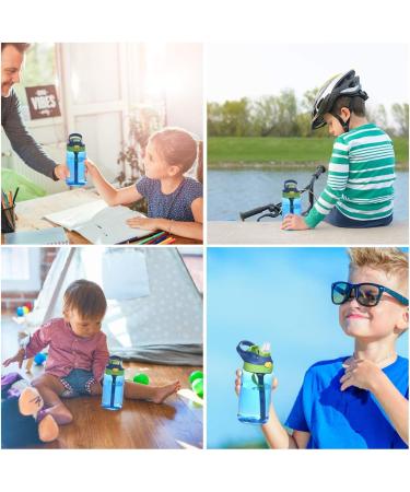 Flintronic 480ML Sippy Cup for Kids | Leak-Proof BPA-Free Toddler Drink Bottle | Shatter-Proof with Brush | Blue - Buy Online on GoSupps.com